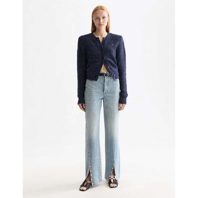 Scotch & Soda Metallic Crew Neck Cardigan image number 3